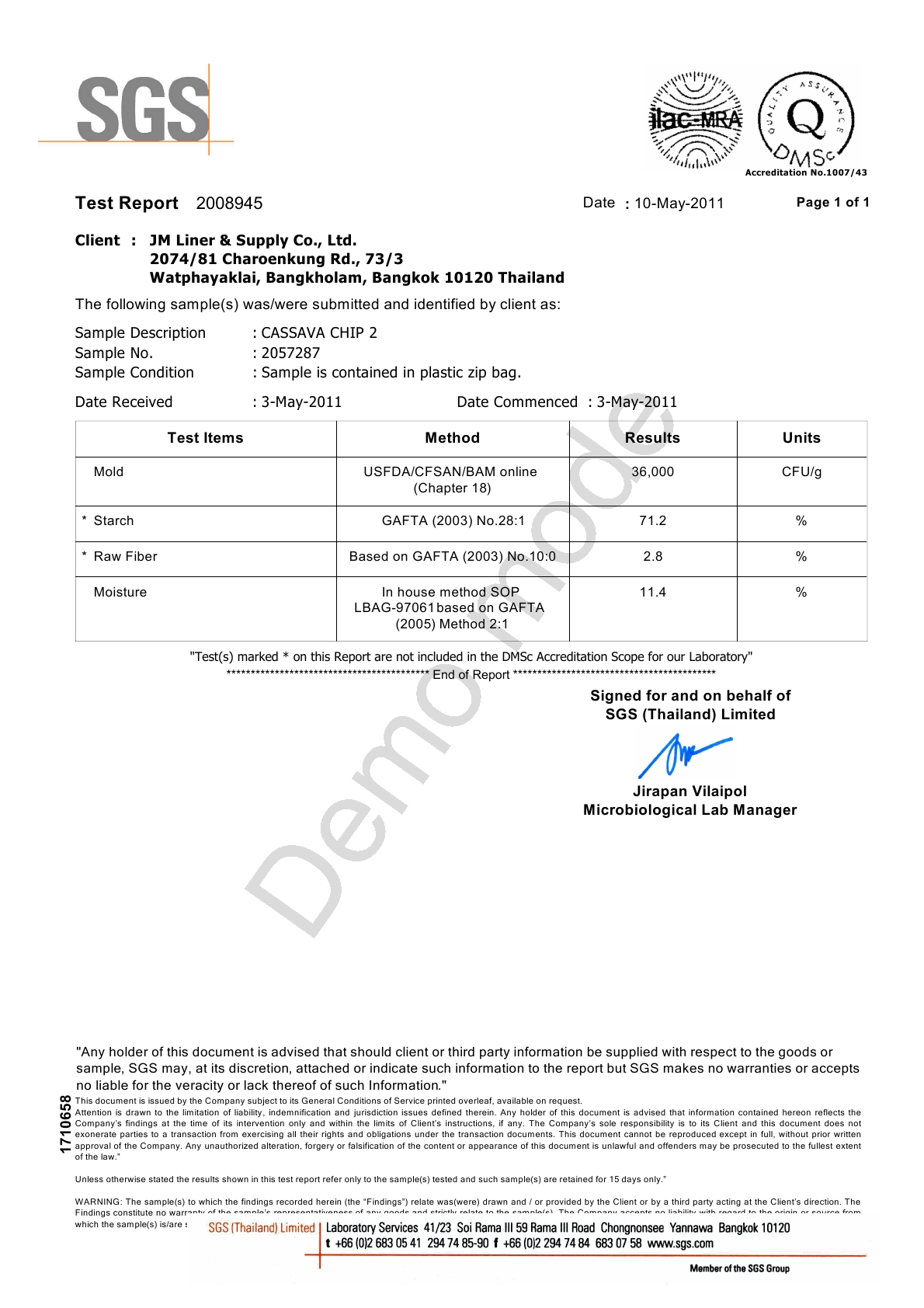 Certificate Casaava Chip