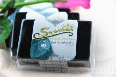 สบู่ล้างหน้าผงถ่านสุพรีม (ACTIVATED CARBON SOAP)