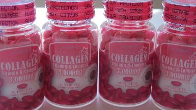 COLLAGEN คอลลาเจนเม็ด 3000mg. กระปุกชมพู 30เม็ด