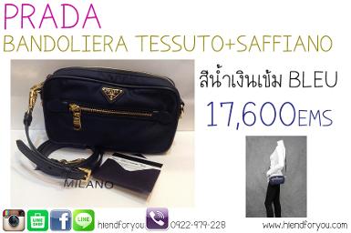 PRADA BANDOLIERA TESSUTO + SAFFIANO
