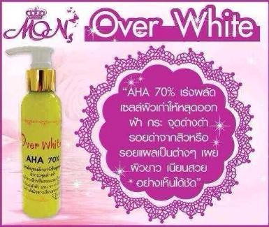  Over white AHA 70% เซรั่มผิวขาว เข้มข้น ขายดี