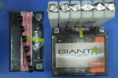 แบตเตอรี่กึ่งแห้ง ยี่ห้อGIANT Mix เบอร์ YTX12-BS(12V12Ah)