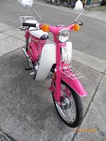 C90..สีชมพู..(คันที่5)..ปัดเงาล้อฝาครอบเครื่อง..ทะเบียนโอน..18500  