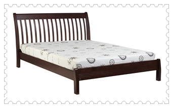 เตียงนอนไม้จริง ขนาด 6 ฟุต สี Dark Brown