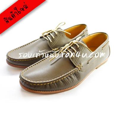 X504 รองเท้า Boatshoes หนังพื้นไม้