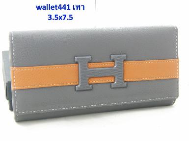 กระเป๋าสตางค์ Hermes ตัว H สีเทา