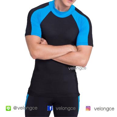 เสื้อผ้าเนื้อ Lycra แขนสั้้น สามารถใส่ว่ายน้ำได้ มีไซซ์ L,XL, 2XL, 3XL