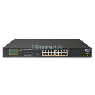 PLANET GSW-1820VHP 16 poe+2 port sfp uplink LCD poe monitor